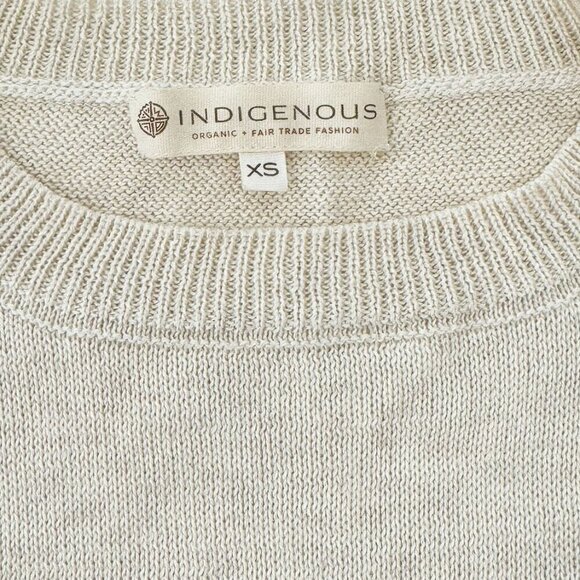 Indigenous Fair Trade Organic Cotton Crewneck Shortsleeve Summer Sweater XS NWOT - Picture 5 of 7